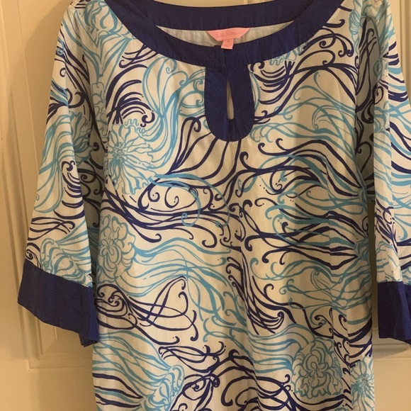Size M NWOT/EEUC Lilly Pulitzer Tunic Blue - Picture 3 of 5